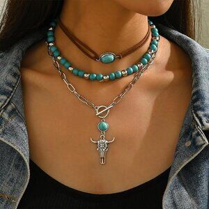 NEW! Gold Turquoise Choker Necklace Necklaces for Women Western Boho